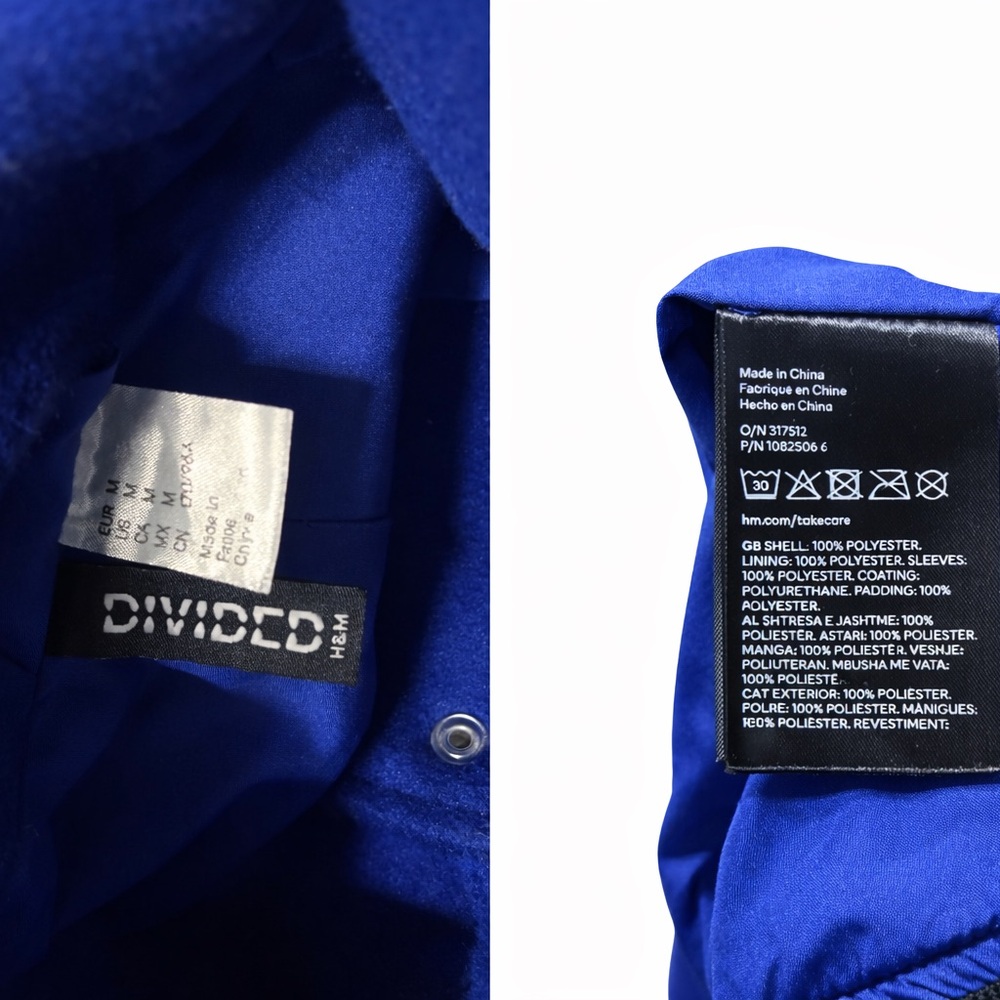 Brooklyn Varsity Jacket Blue White Letterman Baseball H&M Divided Medium - Picture 5 of 5